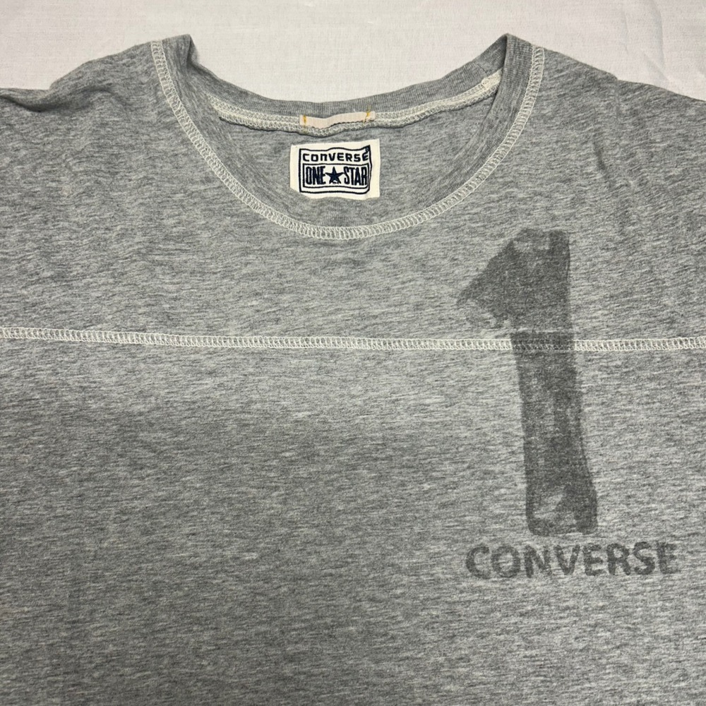 Converse One Star Mens XL Grey Graphic T-Shirt New York Star Logo Short Sleeve - Picture 7 of 10